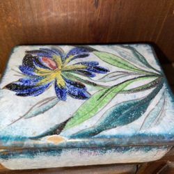 1960s Porcelain Hand Painted Box Antique