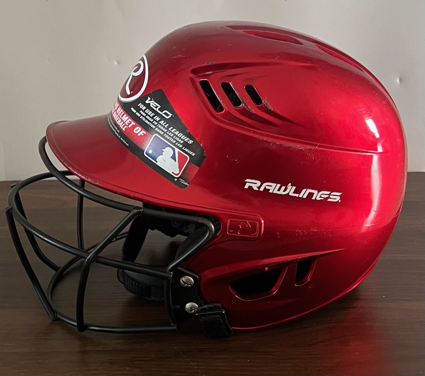 Rawlings Velvo Youth Batting Helmet Sz 6 3/8-7 1/8 Facemask Baseball Softball