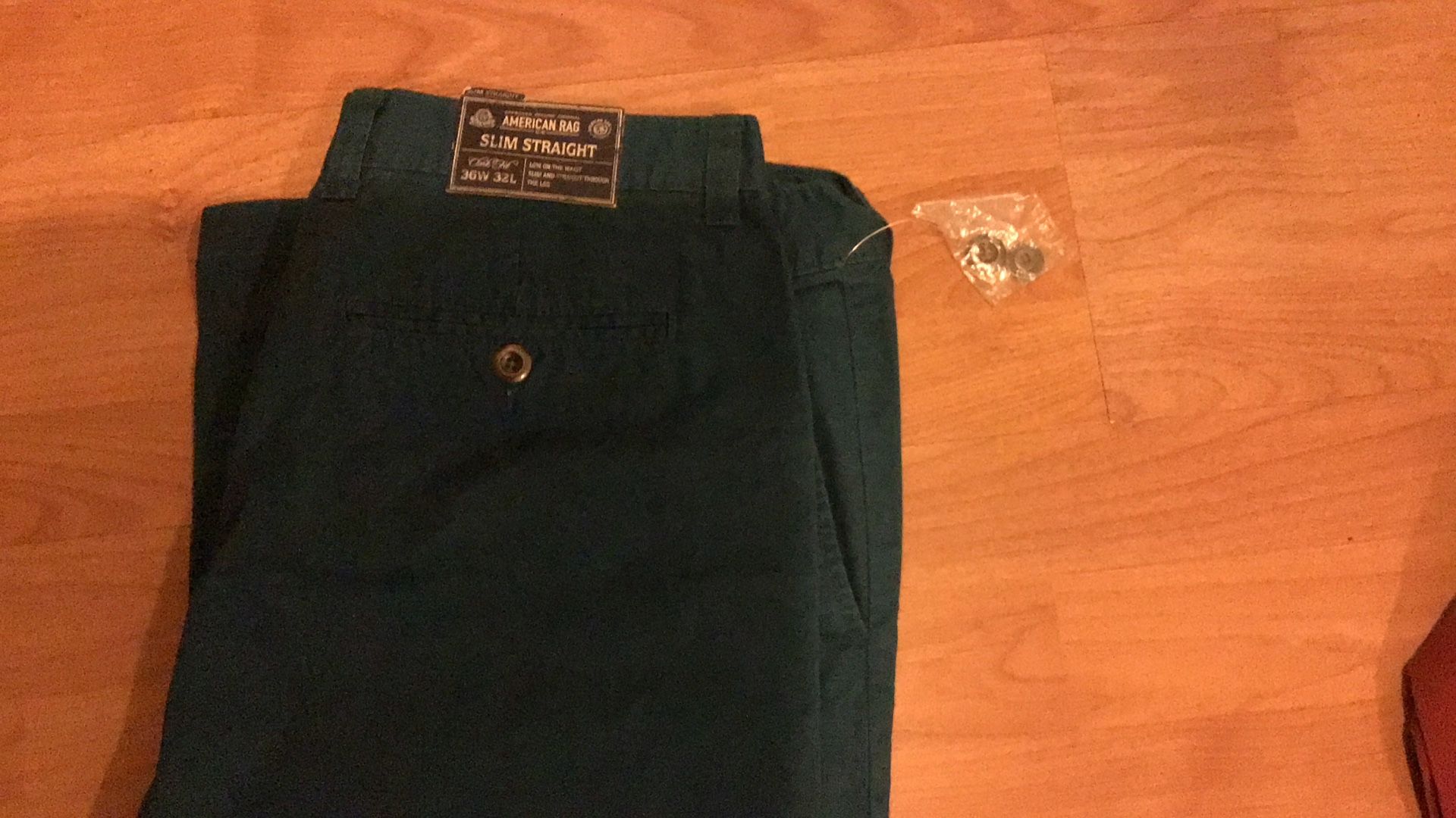 Nuevo Pantalon Verde Zise 36x32 American Rag Slim Straight 