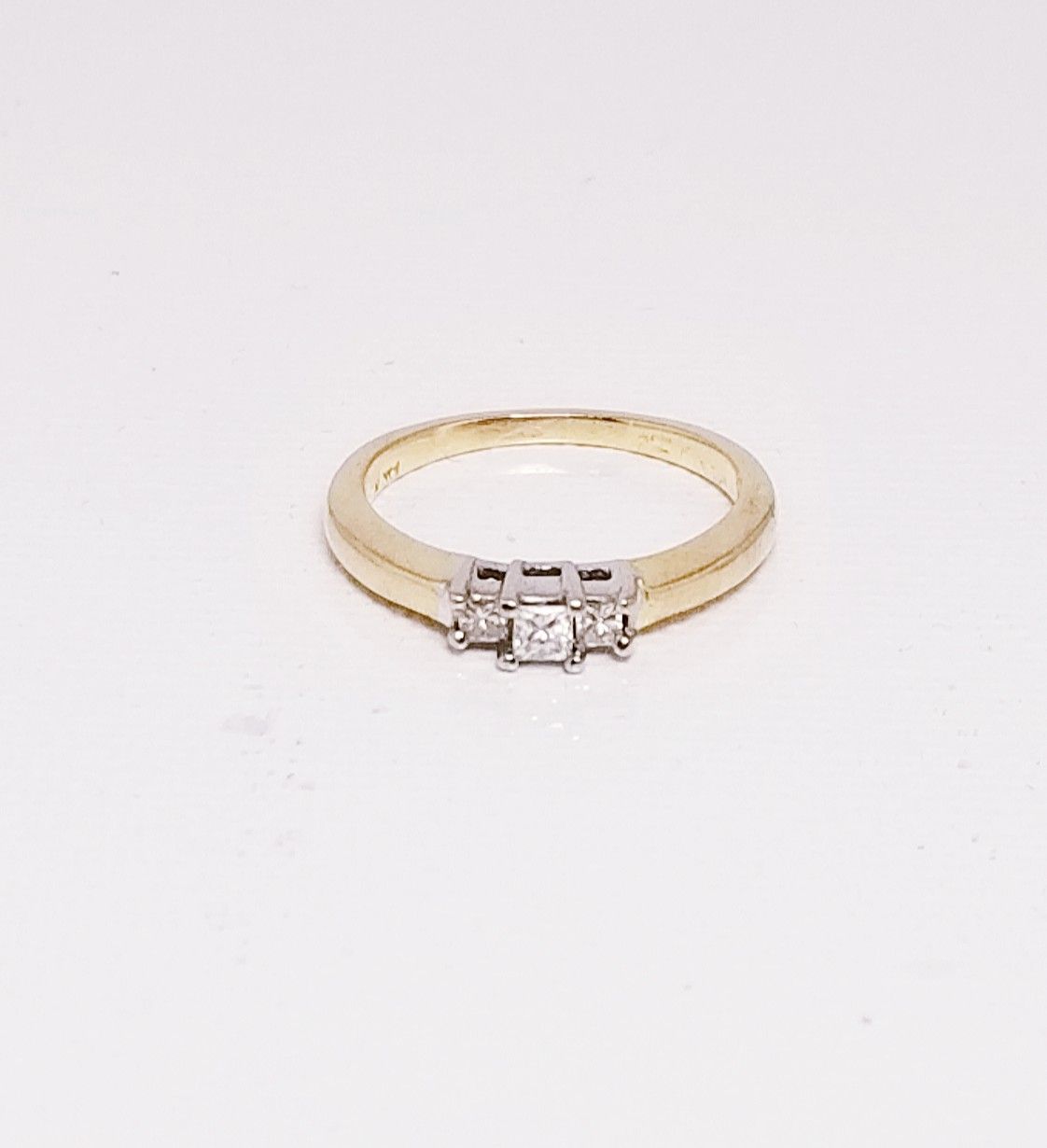 14k yellow gold princess cut diamond ring