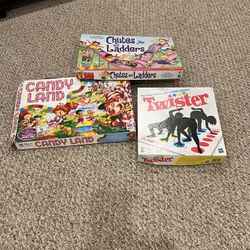 Board Games - Twister, Candyland, Shoots And Ladders