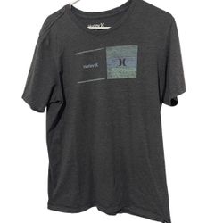 HURLEY T Shirt Men’s Large Gray Short Sleeve Casual Graphic Premium Fit Tee
