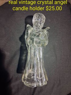 Vintage crystal glass candle holder
