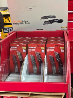 Brand New HUSKY 2-Pack Folding Utility Knives