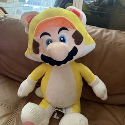 Super Mario Yellow Cat Suit Mario Giant Plush 24" 