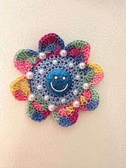 Crochet Flower Magnet