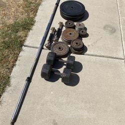 Weights And Straight Bar