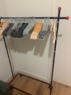 Clothes rack with hangers