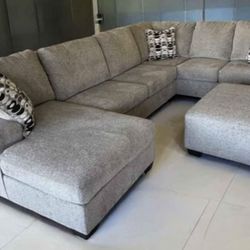 OM• $38 Initial • Brand New Ballinasloe 3 Piece Sectional With Chaise 