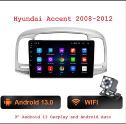 9” android 13 For Hyundai Accent With bluetooth, Carplay, Android Auto, Wifi, USB and Backup camera