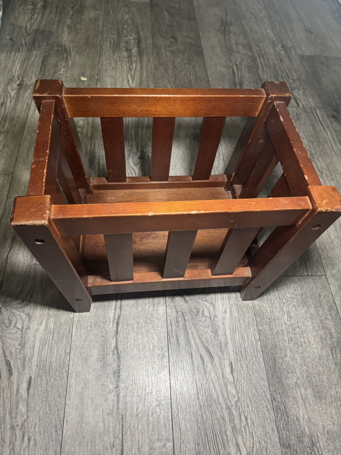 Vintage JCPenney Solid Wood Magazine Rack / Mission Style