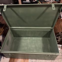 1920s Steel Shipping Luggage Trunk