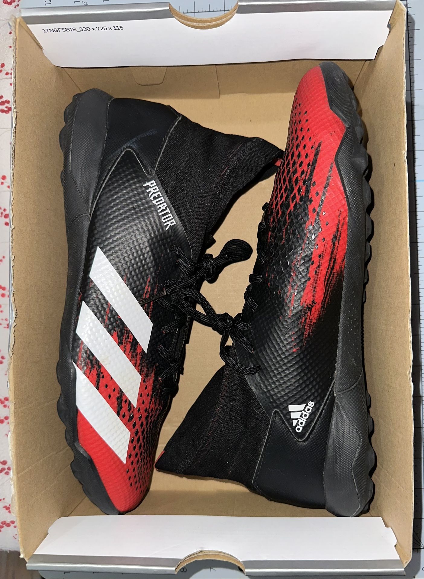 Adidas Predator Mutator 20.3 indoor soccer shoes Black Active Red size 12 Mens