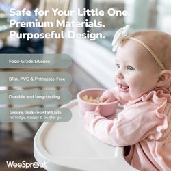 WeeSprout Silicone Suction Bowls w/lids