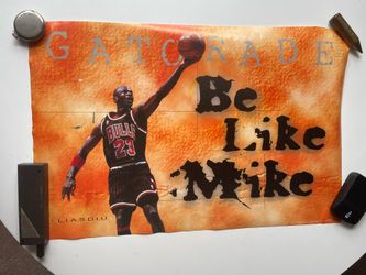 1998 MICHAEL AIR JORDAN GATORADE BE LIKE MIKE POSTER PROMO NEW BULLS NBA
