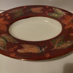 Large Disegno by Varm Italian Ceramic Poinsettia Christmas/holiday Platter