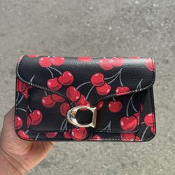 Shoulder Bag with Cherry Print
