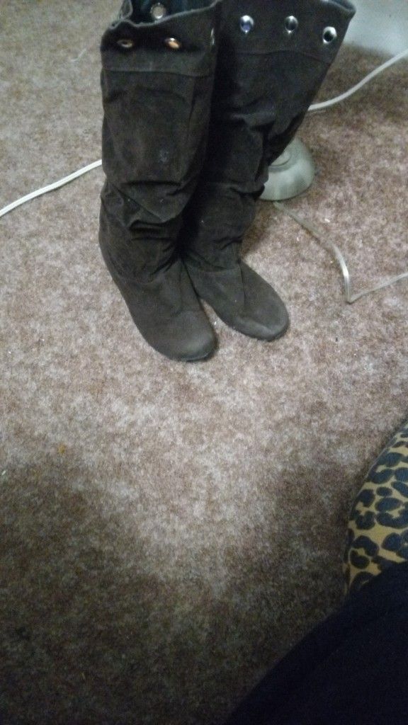 Brown Leather Suede Boots!