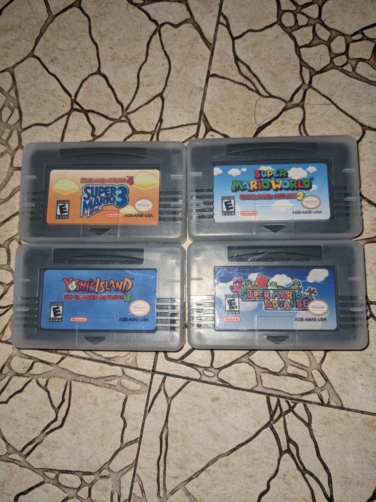 All 4 Super Mario Advance Games 1 2 3 & 4 Bros world Game Boy Gameboy Advance Nintendo GBA Cartrid