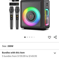 Karaoke Machine, Portable Bluetooth 5.3 Speaker $60 Hurry 