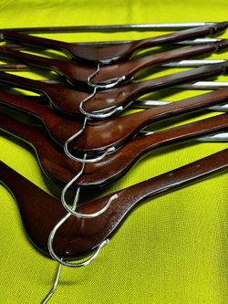 6 Wood Hangers 