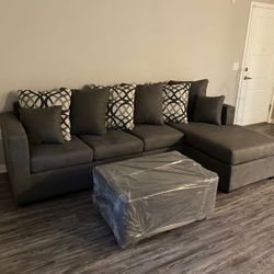 Grey Sectional With Ottoman ¡¡new In Stock !!