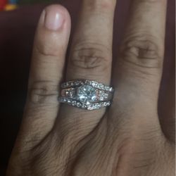 3p Set Ring Jewelry Round Transparent CZ 