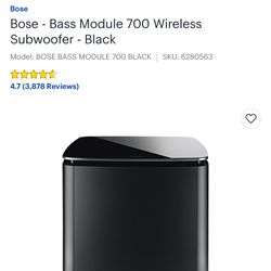 Bose Bass Module 700 wireless 90% new