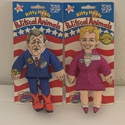 Kitty Hoots George W Bush & Hillary Clinton Political Animals Cat Toys 