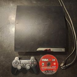 PS3 Slim Console, CHECH2501B, 320g, Power Cord, 1 Sony Dualshock 3 Controller, 3 Games, Good Condition 