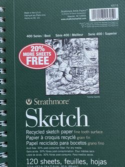 Strathmore 400 Series Recycled Sketch Pads - 5-1/2 x 8-1/2" - 5-1/2 X 8-1/2"