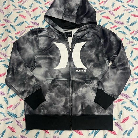 Hurley Kids Black and Gray Hoodie