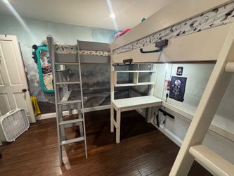 2 Twin IKEA Loft Beds with Desk underneath