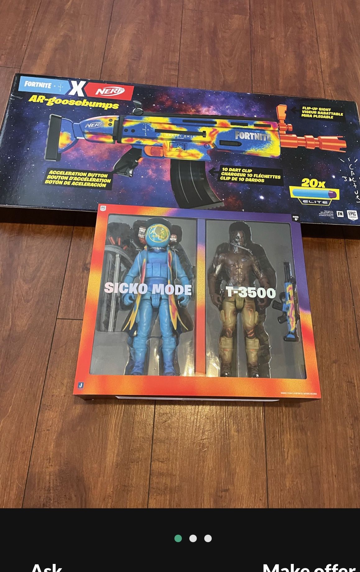 Travis Scott action figure in Nerf gun