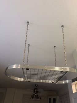 Ceiling-Mounted Stainless Steel Pot Rack