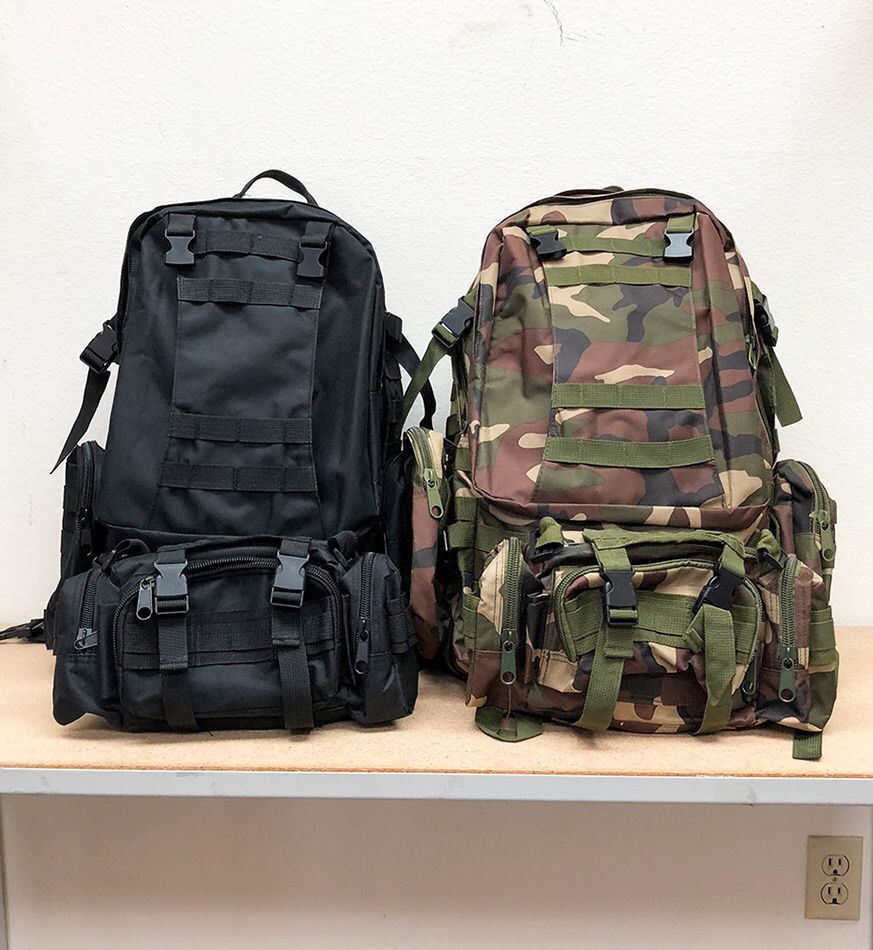 $25 each NEW 55L Outdoor Sport Bag Camping Hiking School Backpack (Black or Camouflage)