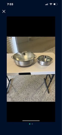 Stainless Steel Pots with Glass Lids Set of 2