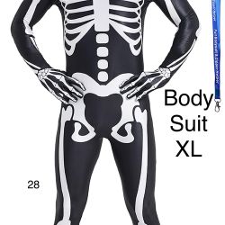 Full Skeleton Body Suit Adult XL Halloween Costume / Traje De Cuerpo Esqueleto Adulto X Grande 