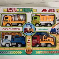 Mini Construction Vehicles,4Pcs Die-cast Construction Toys Set,Excavators Mixer Truck Bulldozers
