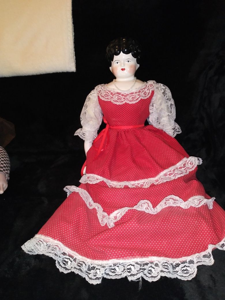 Rare 1890's Hertwig Glazed Porcelain China Doll
