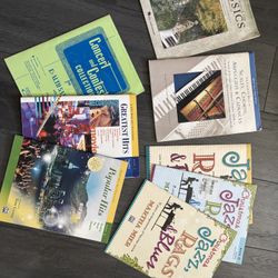 7 Piano Music Books, 1 Sax Book
