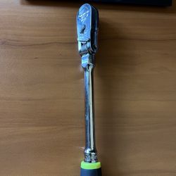Snap On Tools 3/8" Drive Dual 80® Technology Soft Grip Long Handle Locking Flex-Head Ratchet (Hi-Viz)