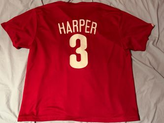 Bryce Harper #3 Philadelphia Phillies MLB Majestic Red Jersey; Men’s L