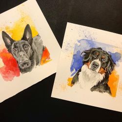 Custom Hand Painted Animal Portraits 