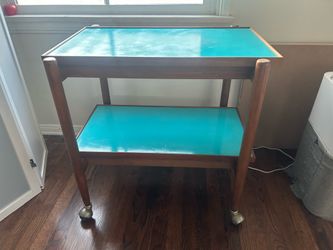 Mid Century Modern Vintage Wood Bar Cart