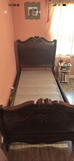 Dark brown princces twin bed