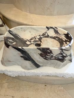 Italian Marble Calacatta Violet Sink Hand Carved * Rare Design* 