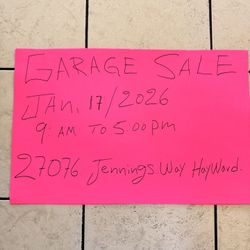 Garage Sale/ Jan,17 2026 / 9:00am To 5:00pm