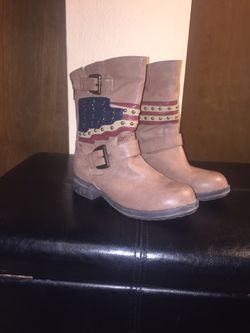 Tan leather boots