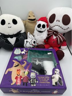 5+ PLUSH LOT bundle + Crochet kit Nightmare Before Christmas Jack Skellington